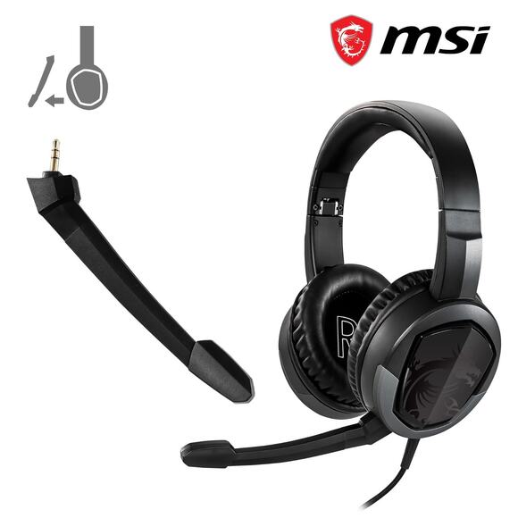 MSI GH30 V2 Detachable Mic Lightweight Foldable Gaming Headphones Headset - Picture 3 of 7
